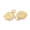 Rack Plating Brass Micro Pave Clear Cubic Zirconia Charms ZIRC-C042-06G-3