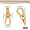 6Pcs Brass Keychain Clasp Findings KK-BBC0018-03-2