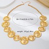 Alloy Textured Disc Link Bib Necklaces for Women WG63054-01-4