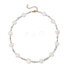 Summer Beach Natural White Shell and Glass Seed Beaded Necklaces NJEW-JN05855-01-4