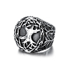 Retro 316 Stainless Steel Tree of Life Finger Rings FIND-PW0020-09D-1