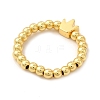 Rack Plating Round Brass & Alloy Beaded Finger Rings for Women RJEW-G282-01G-3