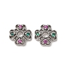 Brass Cubic Zirconia Bead Caps ZIRC-L105-03A-P-1