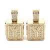 Alphabet Brass Micro Pave Clear Cubic Zirconia Pendants ZIRC-O045-01G-Y-2
