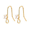 Brass Pave Clear Cubic Zirconia Earring Hooks KK-T077-17G-04-1