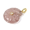 Natural Strawberry Quartz Carved Pendants G-C282-01L-2