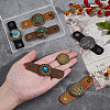 6Pcs 6 Styles Flower Imtation Leather with Zinc Alloy Scarf Clips FIND-PH0060-26-3