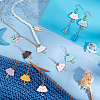 Alloy Enamel Cat Umbrella Pendant Locking Stitch Markers HJEW-PH01882-4