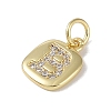 Rack Plating Brass Micro Pave CLear Cubic Zirconia Charms KK-E110-14G-B-2