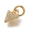 Brass Micro Pave Cubic Zirconia Pendants KK-Q001-08G-2