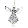 Antique Silver Plated Alloy Enamel Angel Pendants ENAM-N024-03-2