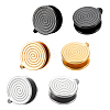 6Pcs 3 Colors 304 Stainless Steel Vortex Cuff Earrings EJEW-UN0002-74-1