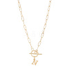 304 Stainless Steel Letter Pendant Necklaces NJEW-LP0001-52N-G-1