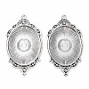 Tibetan Style Alloy Pendant Cabochon Settings X-TIBEP-R304-016AS-LF-1