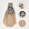 2Pcs Fashion Iron Chain Tassel Epaulettes AJEW-FH0003-80-2