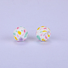 Printed Round Silicone Focal Beads SI-JX0056A-40-1