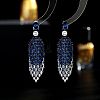 Teardrop Brass Micro Pave Cubic Zirconia Dangle Stud Earrings FS-WGA1B1E-01-1
