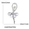 Ballet Dancer Alloy Rhinestone Brooches for Backpack Clothes PW-WG8EE58-02-4