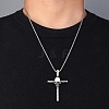 Zinc Alloy Cross Pendant Necklaces NJEW-M211-06A-ASP-3