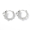 Brass Micro Pave Cubic Zirconia Hoop Earrings EJEW-P259-22P-1