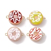 4Pcs 4 Color Handmade Lampwork Enamel Donut Connector Charms PALLOY-JF02573-S-1