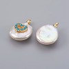 Natural Cultured Freshwater Pearl Pendants PEAR-F008-26G-02-2