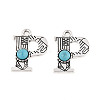 Synthetic Turquoise & Alloy Pendants PALLOY-H146-01AS-P-1