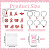 Mental Health Awarenes Theme Alloy Enamel Ribbon/Heart/Butterfly Charm Braided Bead Bracelets Kits SJEW-WR00002-2