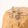 Fashionable Classic Clover Stainless Steel Hoop Earrings DA0122-3