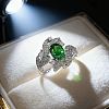 Brass Micro Pave Cubic Zirconia Finger Rings FS-WG962D3-09-1