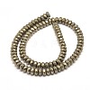 Faceted Rondelle Natural Pyrite Beads Strands G-I126-11-4x3mm-2