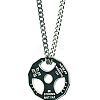 Fitness Barbell Alloy Black Enamel Pendant Necklaces for Men FS-WG955E3-01-4