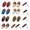 Craftdady 14 Pairs 7 Colors Resin & Walnut Wood Stud Earring Findings MAK-CD0001-03-2