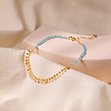 Faceted Rhondelle Glass & Brass Disc Tassel Anklets for Women FS-WGF22A3-01-5