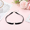 Alloy Heart Link Black Velvet Choker Necklaces NJEW-WH20002-11D-3