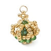 Glass Seed Beaded Crown Pendants PALLOY-MZ01042-01-1
