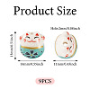 9Pcs Handmade Printed Porcelain Beads PORC-TADJ0001-01I-3