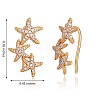 925 Sterling Silver Star Dangle Earrings with Clear Cubic Zirconia for Women JE962A-7
