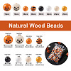 Craftdady 140Pcs Halloween Theme Painted Natural Wood Beads WOOD-CD0001-19-3