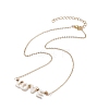 Natural Shell Word Love Pendant Necklace with Golden Brass Cable Chains for Mother's Day NJEW-JN04151-03-4