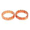 Dyed & Heated Natural Carnelian Faceted Beaded Stretch Bracelets for Women BJEW-K251-07P-4