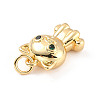 Rack Plating Brass Micro Pave Cubic Zirconia Pendants ZIRC-C035-04G-3