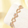 Brass Micro Pave Cubic Zirconia Link Chain Bracelets KK-R217-47G-2
