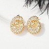 Brass Micro Pave Cubic Zirconia Stud Earrings EJEW-Z091-04G-G-5