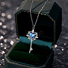 Key 925 Sterling Silver Micro Pave Cubic Zirconia Pendant Necklaces FS-WG0FCDD-03-1