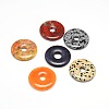 Donut/Pi Disc Natural Gemstone Pendants G-L234-30mm-M-1