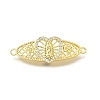 Brass Pave Cubic Zirconia Religion Connector Charms KK-Q066-16B-G-1