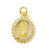 Virgin Mary Theme Rack Plating Brass Micro Pave Cubic Zirconia Pendants KK-C074-28M-2