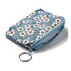 Flower Print Cotton Cloth Wallets with Alloy Zipper AJEW-B024-03A-3