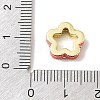 Brass Enamel Flower Spacer Beads KK-CBAF2EC-02G-4